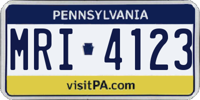 PA license plate MRI4123