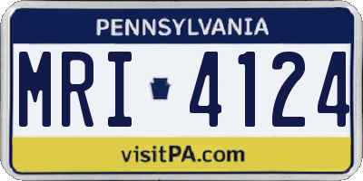 PA license plate MRI4124