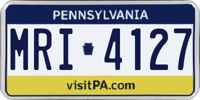 PA license plate MRI4127