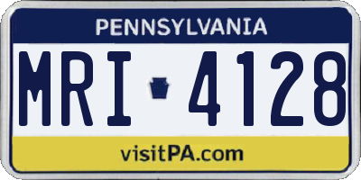 PA license plate MRI4128