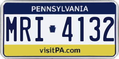 PA license plate MRI4132