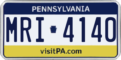 PA license plate MRI4140