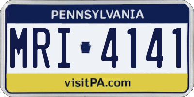 PA license plate MRI4141
