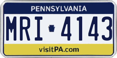 PA license plate MRI4143
