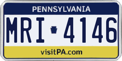 PA license plate MRI4146