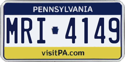 PA license plate MRI4149
