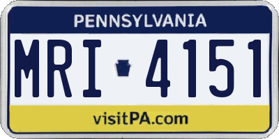 PA license plate MRI4151