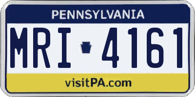 PA license plate MRI4161