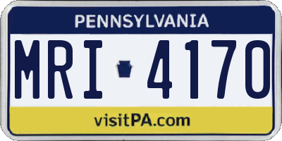 PA license plate MRI4170