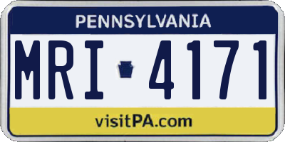PA license plate MRI4171
