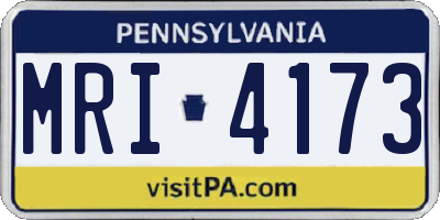 PA license plate MRI4173