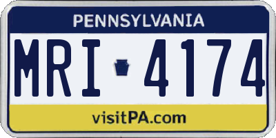 PA license plate MRI4174