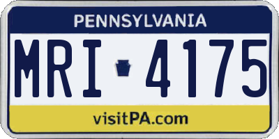 PA license plate MRI4175