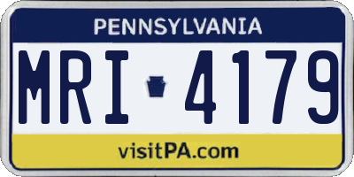 PA license plate MRI4179