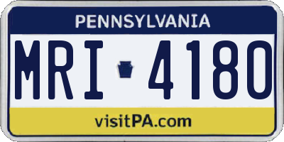 PA license plate MRI4180