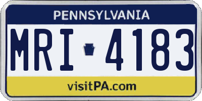 PA license plate MRI4183