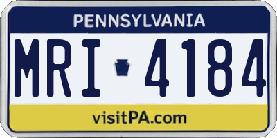 PA license plate MRI4184