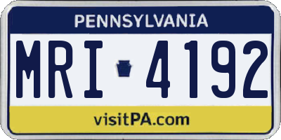 PA license plate MRI4192