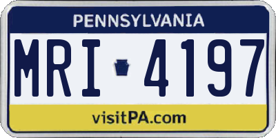 PA license plate MRI4197