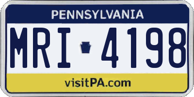PA license plate MRI4198