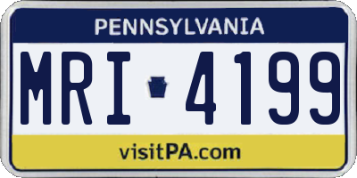 PA license plate MRI4199