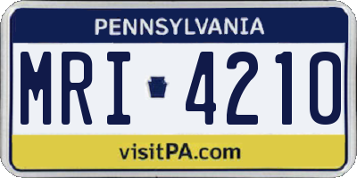 PA license plate MRI4210