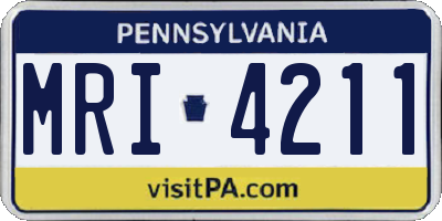 PA license plate MRI4211