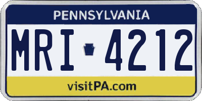 PA license plate MRI4212