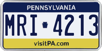 PA license plate MRI4213