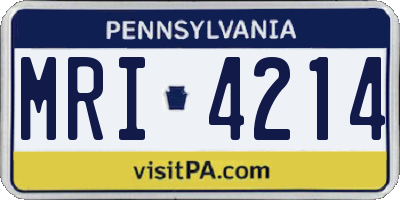 PA license plate MRI4214