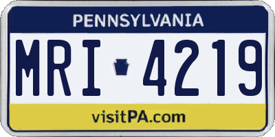 PA license plate MRI4219