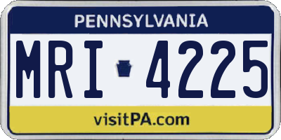 PA license plate MRI4225