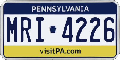 PA license plate MRI4226