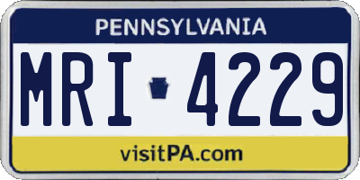 PA license plate MRI4229