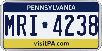 PA license plate MRI4238