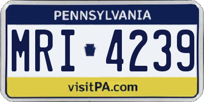 PA license plate MRI4239