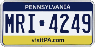 PA license plate MRI4249