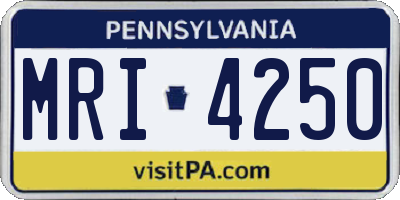 PA license plate MRI4250