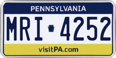 PA license plate MRI4252