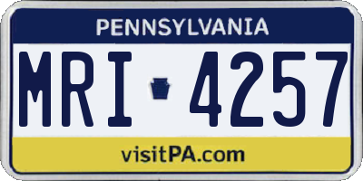 PA license plate MRI4257
