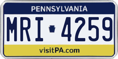 PA license plate MRI4259