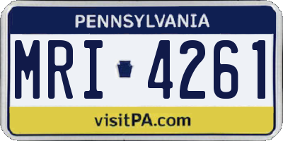 PA license plate MRI4261