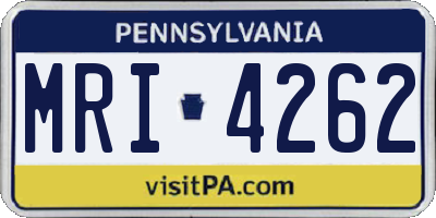 PA license plate MRI4262