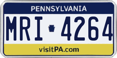 PA license plate MRI4264