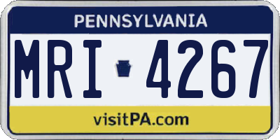 PA license plate MRI4267