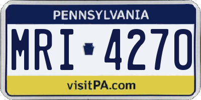 PA license plate MRI4270