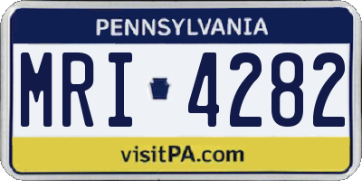 PA license plate MRI4282
