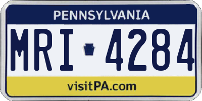 PA license plate MRI4284