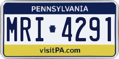 PA license plate MRI4291