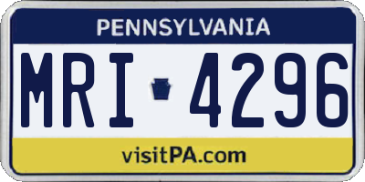 PA license plate MRI4296